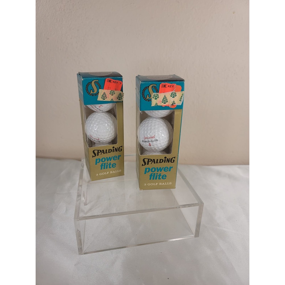 2 packs of vintage Spalding Power Flite golf balls, 6 balls, NOS